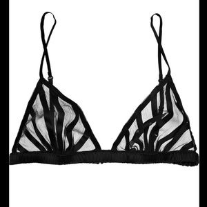 Kiki De Montparnasse Chiffon Shadow striped silk triangle bra